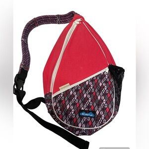 Kavu Aztec pink print rope strap sling bag